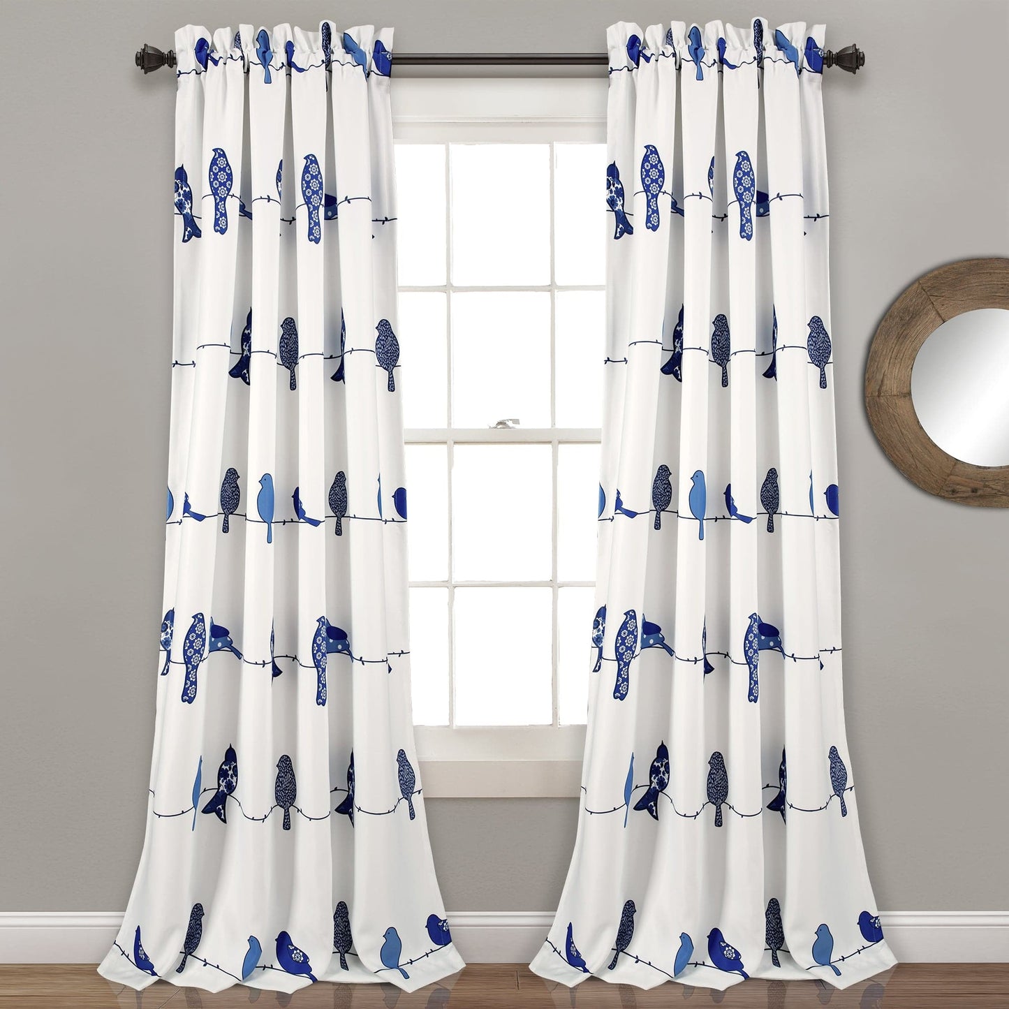 Rowley Birds Light Filtering Window Curtain Set