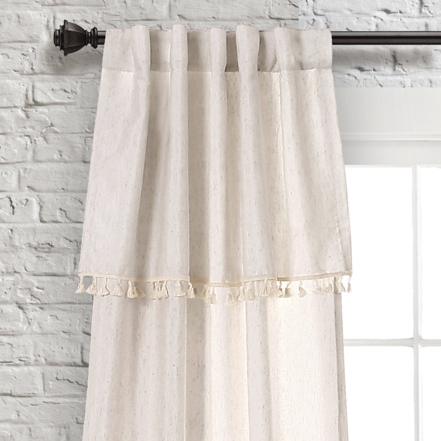 Ivy Tassel Window Curtain Panel Set