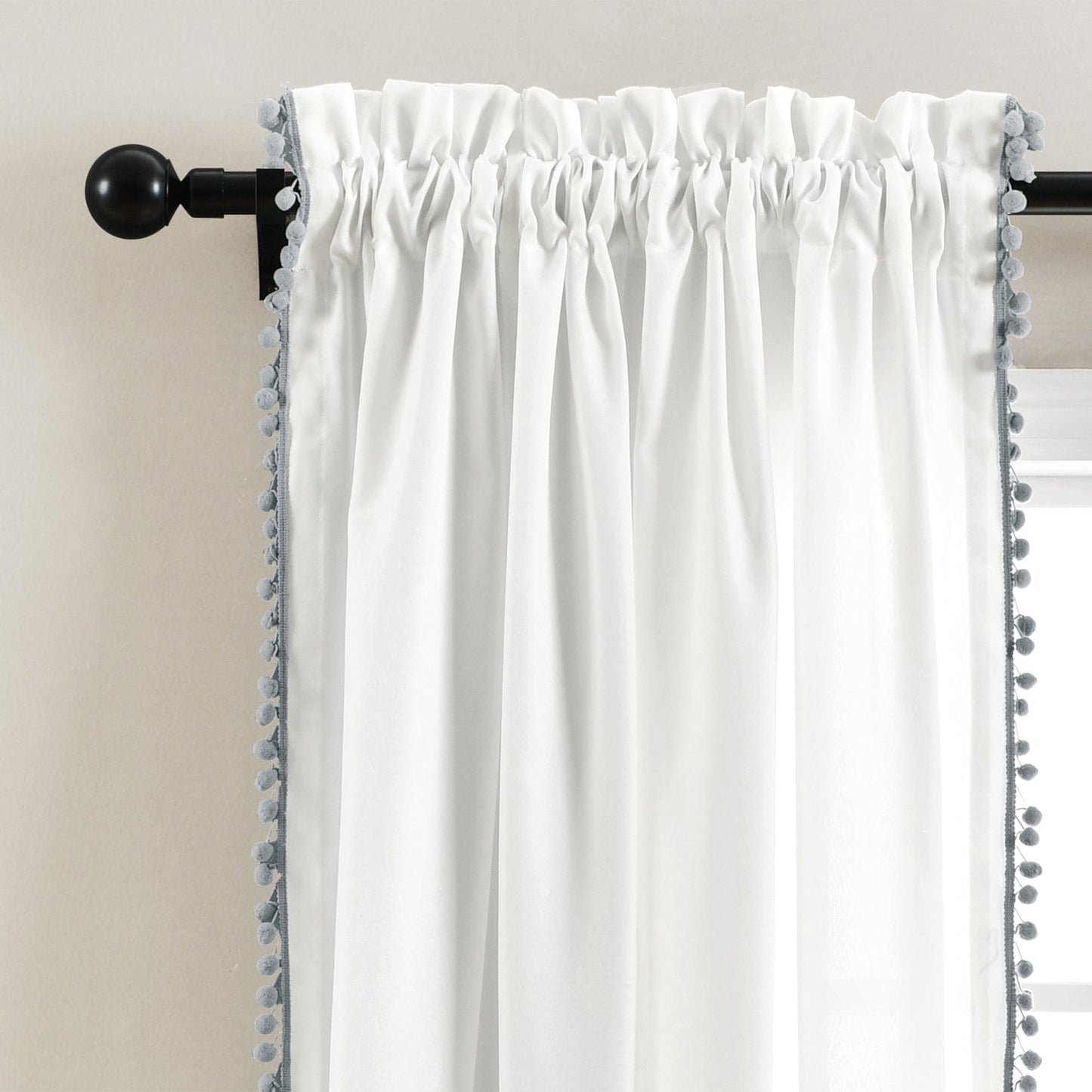 Pom Pom Window Curtain Panel