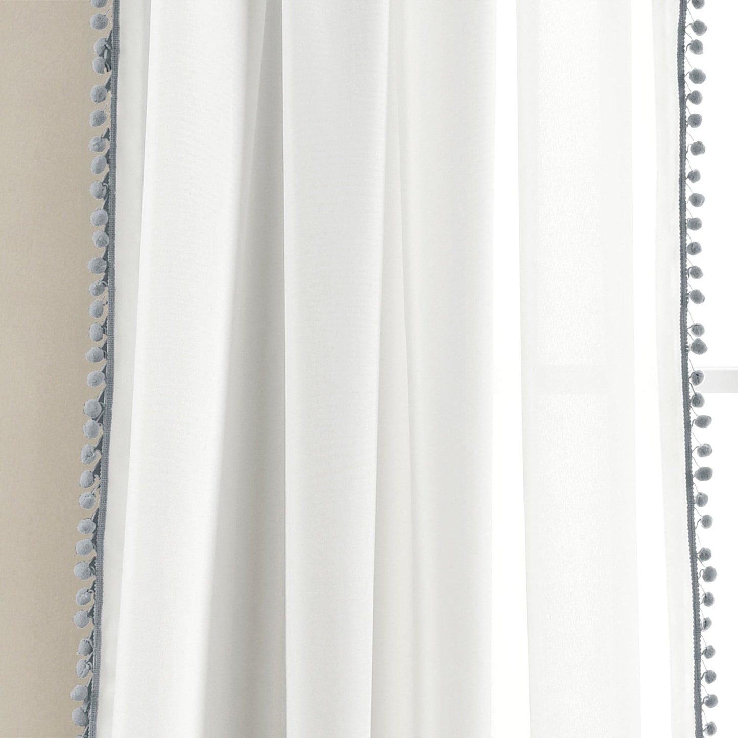 Pom Pom Window Curtain Panel