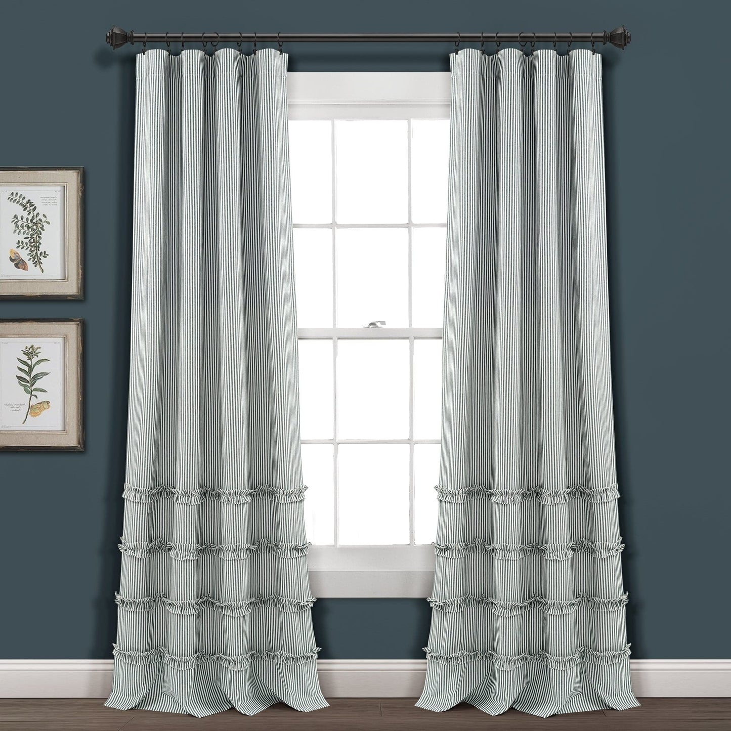 Vintage Stripe Yarn Dyed Window Curtain Panel Set