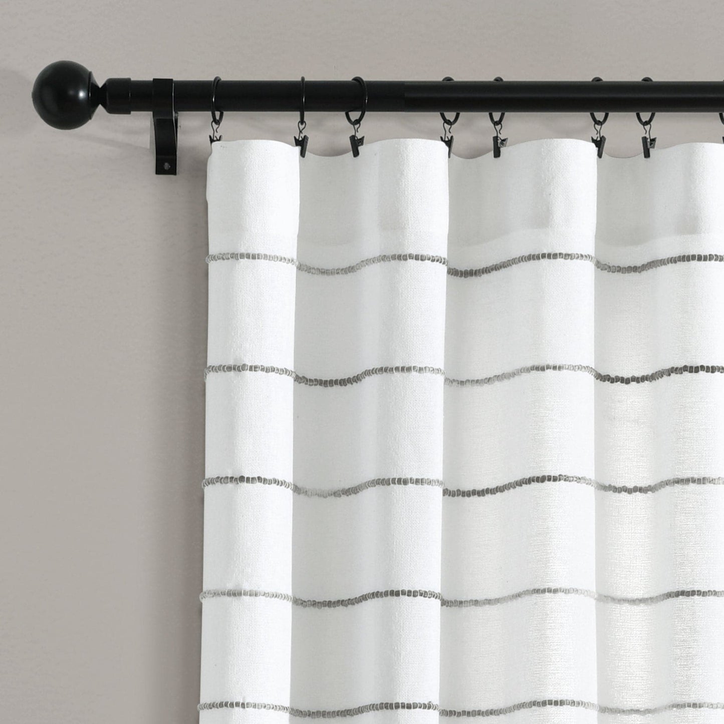 Ombre Stripe Yarn Dyed Recycled Cotton Blend Window Curtain Panel Set