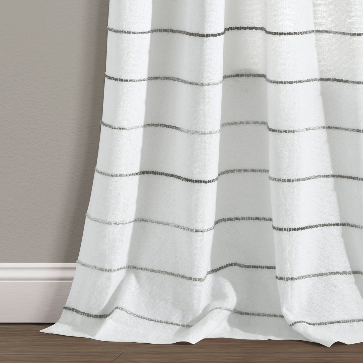 Ombre Stripe Yarn Dyed Recycled Cotton Blend Window Curtain Panel Set