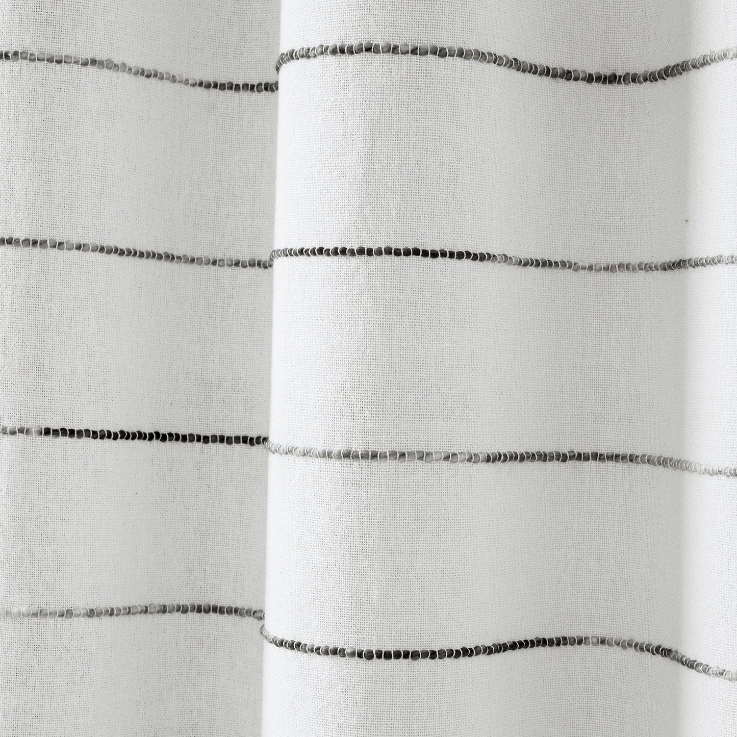 Ombre Stripe Yarn Dyed Recycled Cotton Blend Window Curtain Panel Set