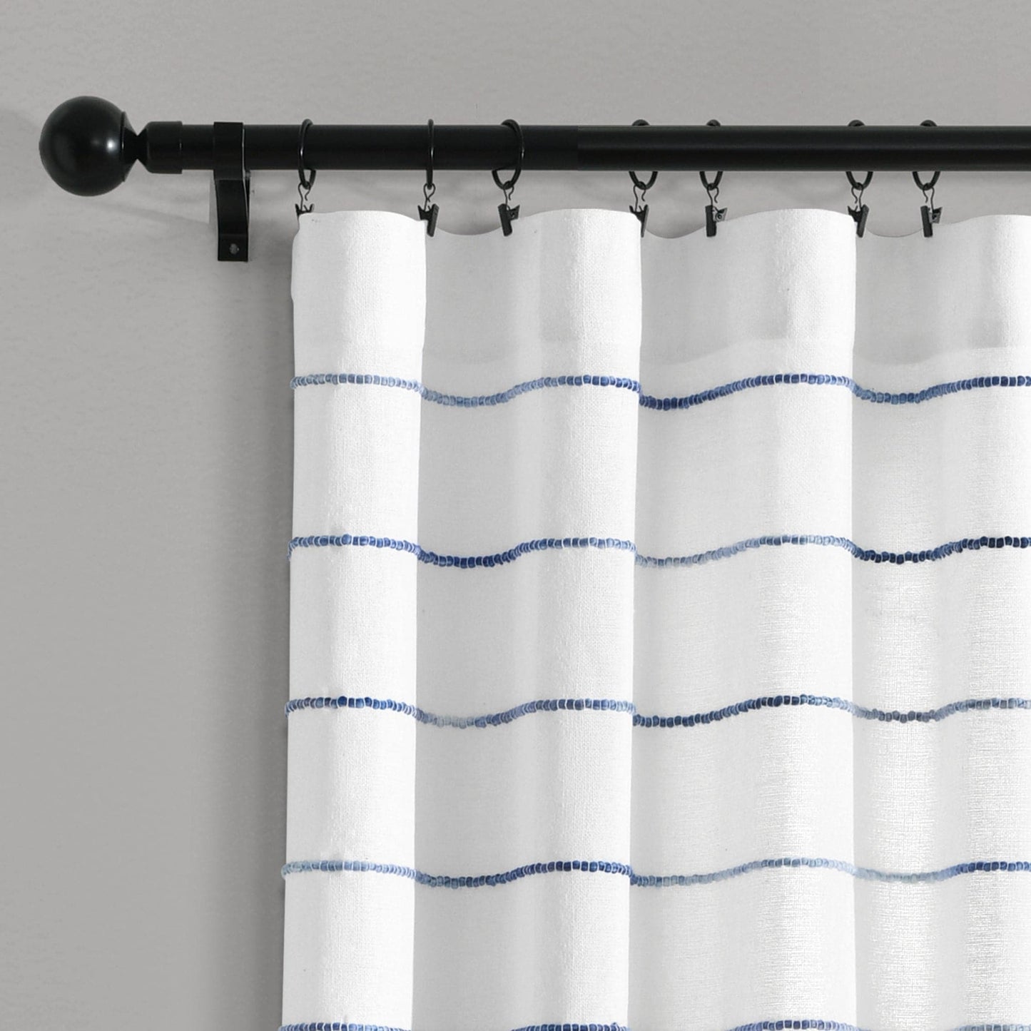 Ombre Stripe Yarn Dyed Recycled Cotton Blend Window Curtain Panel Set