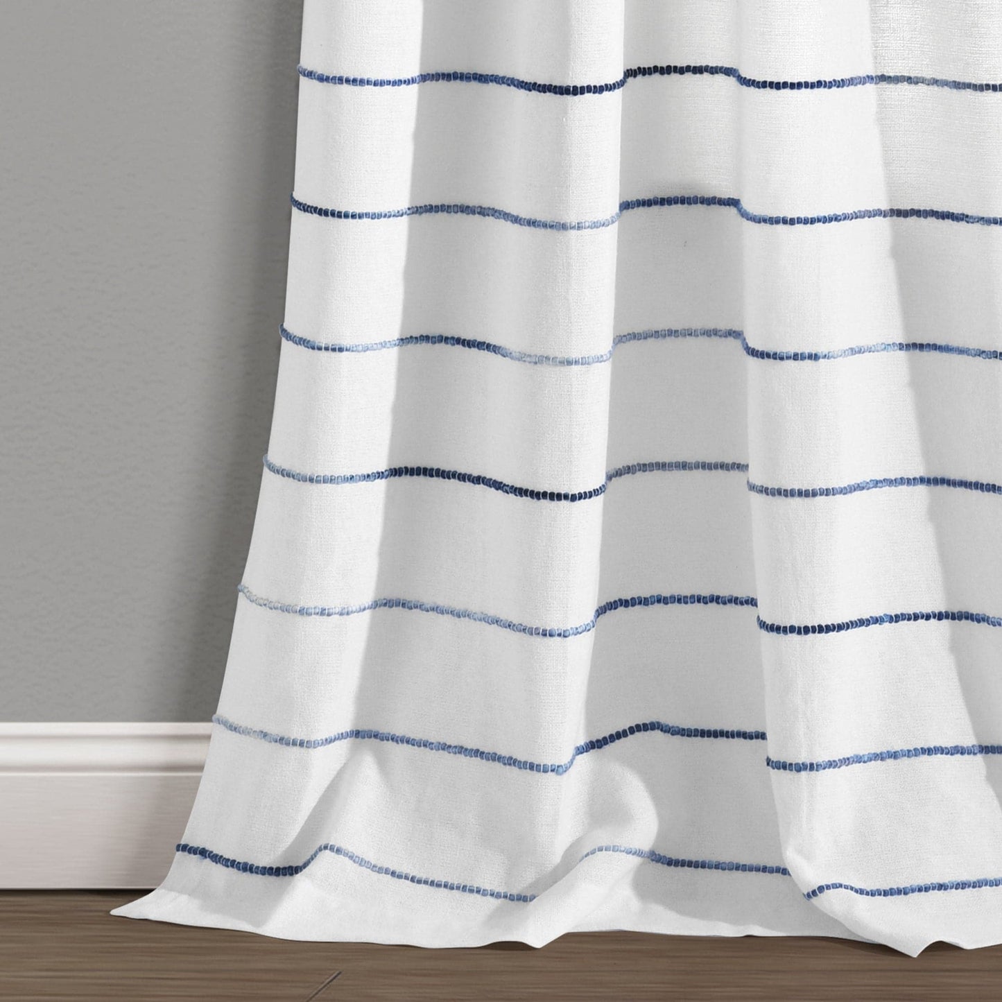 Ombre Stripe Yarn Dyed Recycled Cotton Blend Window Curtain Panel Set