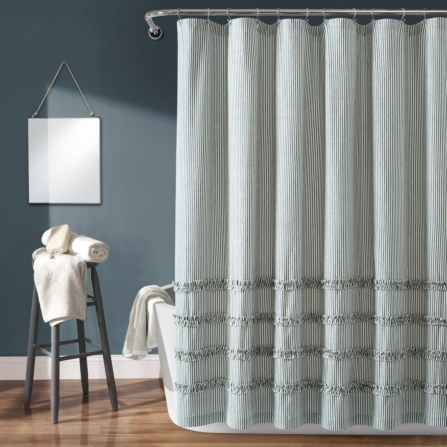 Vintage Stripe Yarn Dyed Cotton Shower Curtain