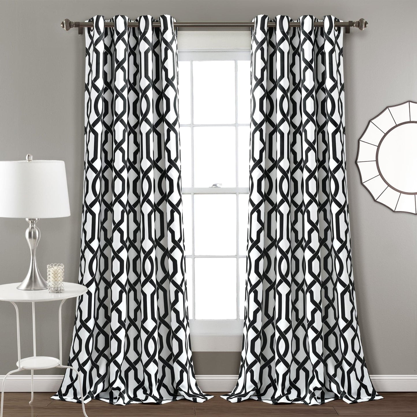 Edward Trellis Light Filtering Window Curtain Panel Set