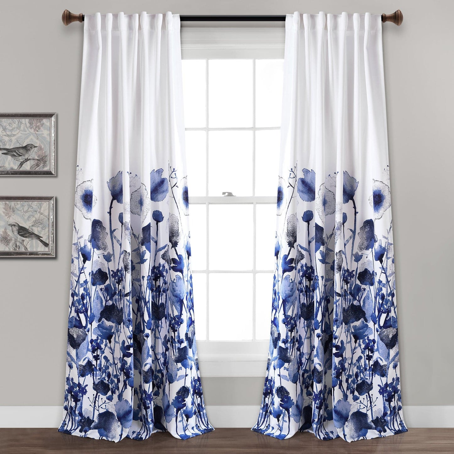 Zuri Flora Light Filtering Window Curtain Panel Set