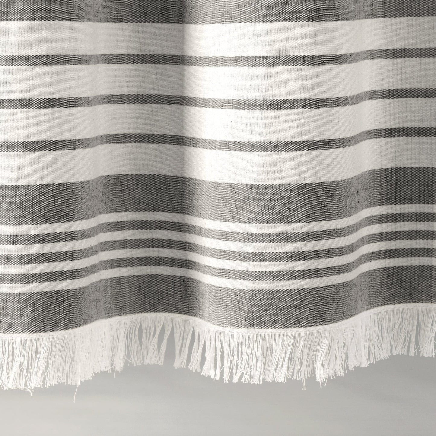 Nantucket Yarn Dyed Cotton Tassel Fringe Shower Curtain