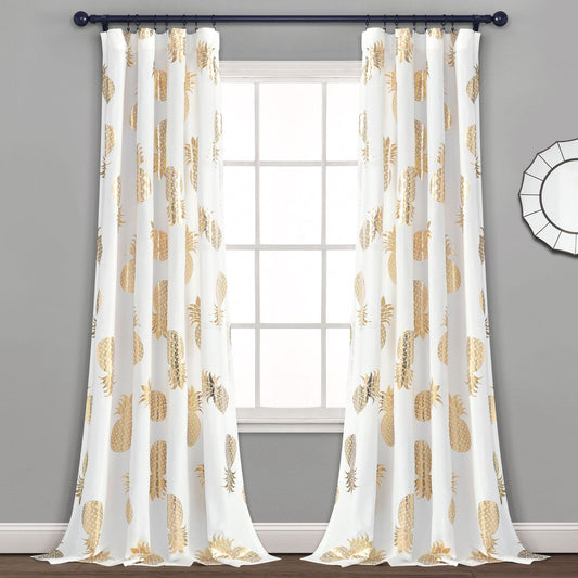 Pineapple Toss Window Curtain Panel Set