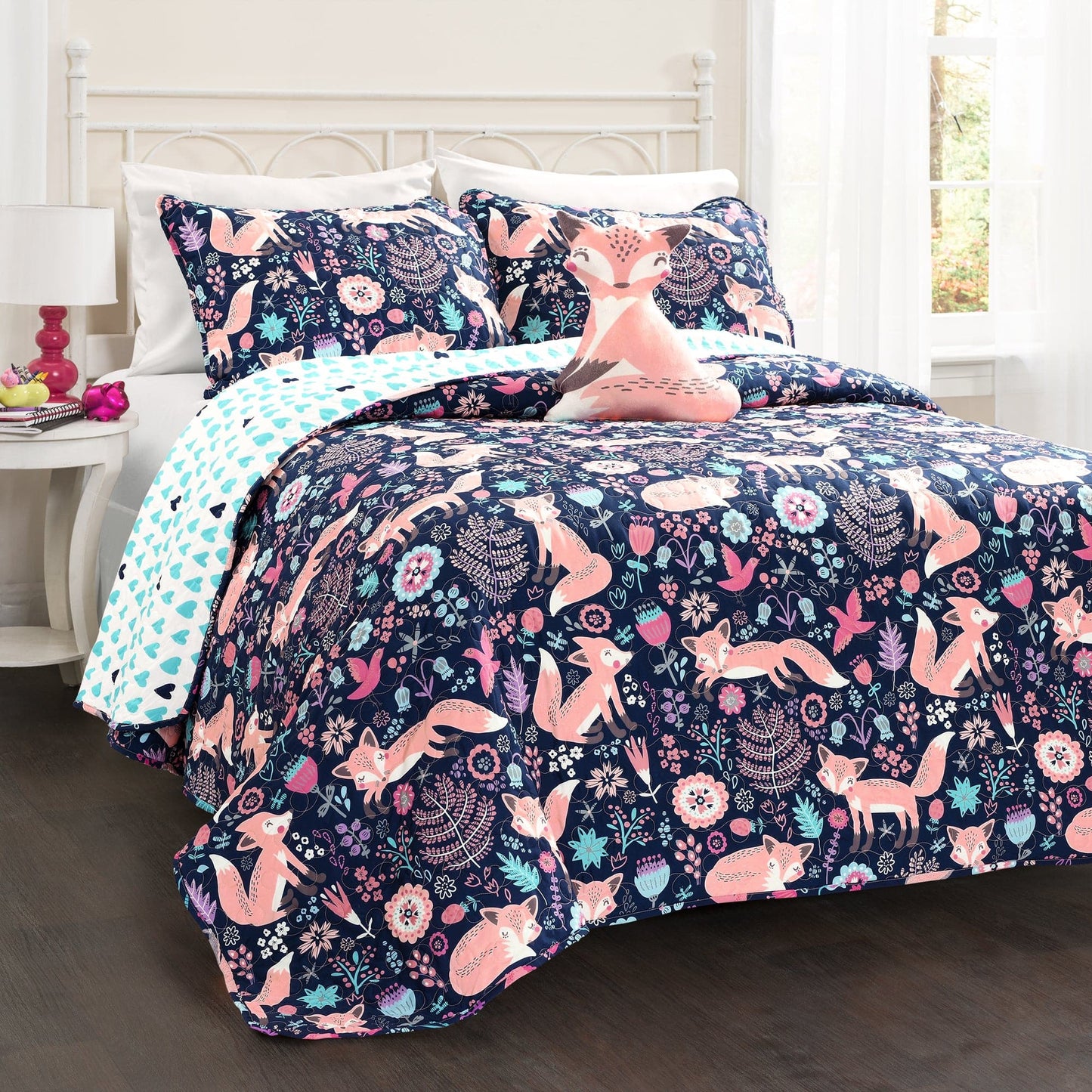 Pixie Fox Quilt 4 Piece Set Full/Queen Size