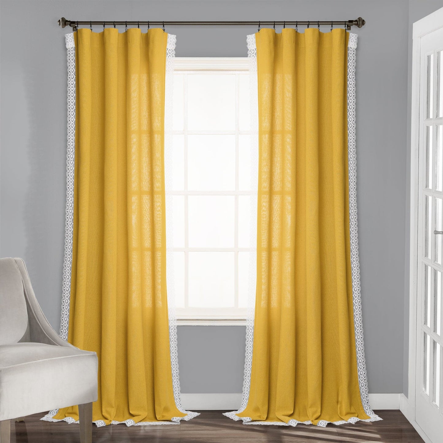 Rosalie Faux Linen Window Panel Set