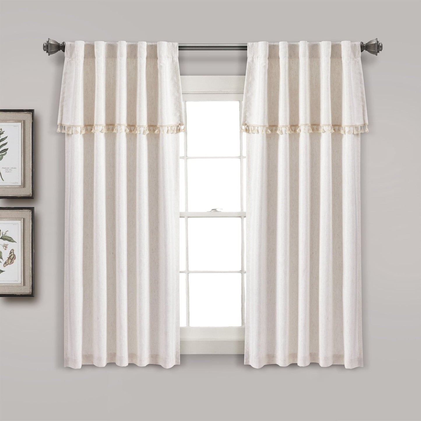 Ivy Tassel Window Curtain Panel Set