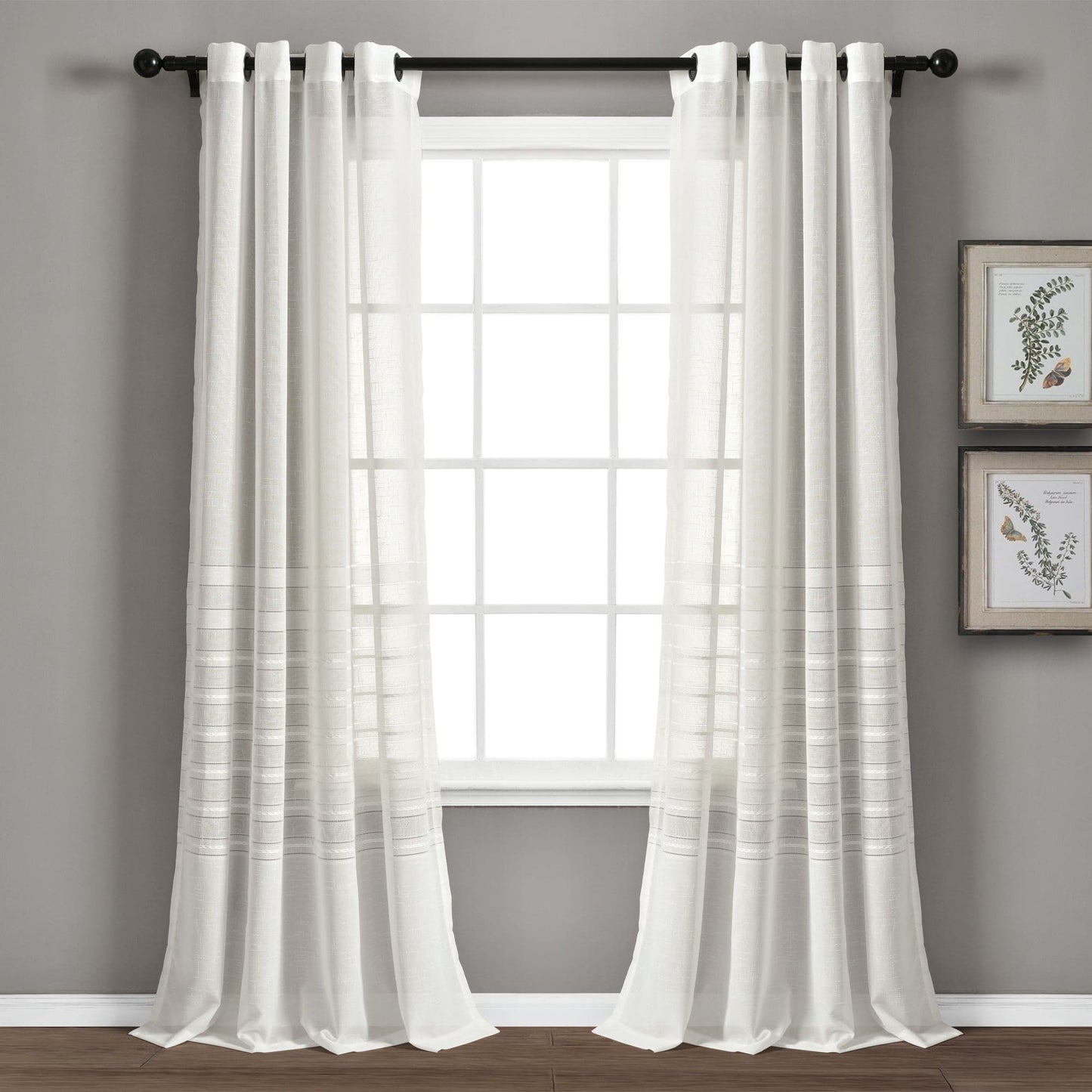 Bridie Grommet Sheer Window Curtain Panel Set