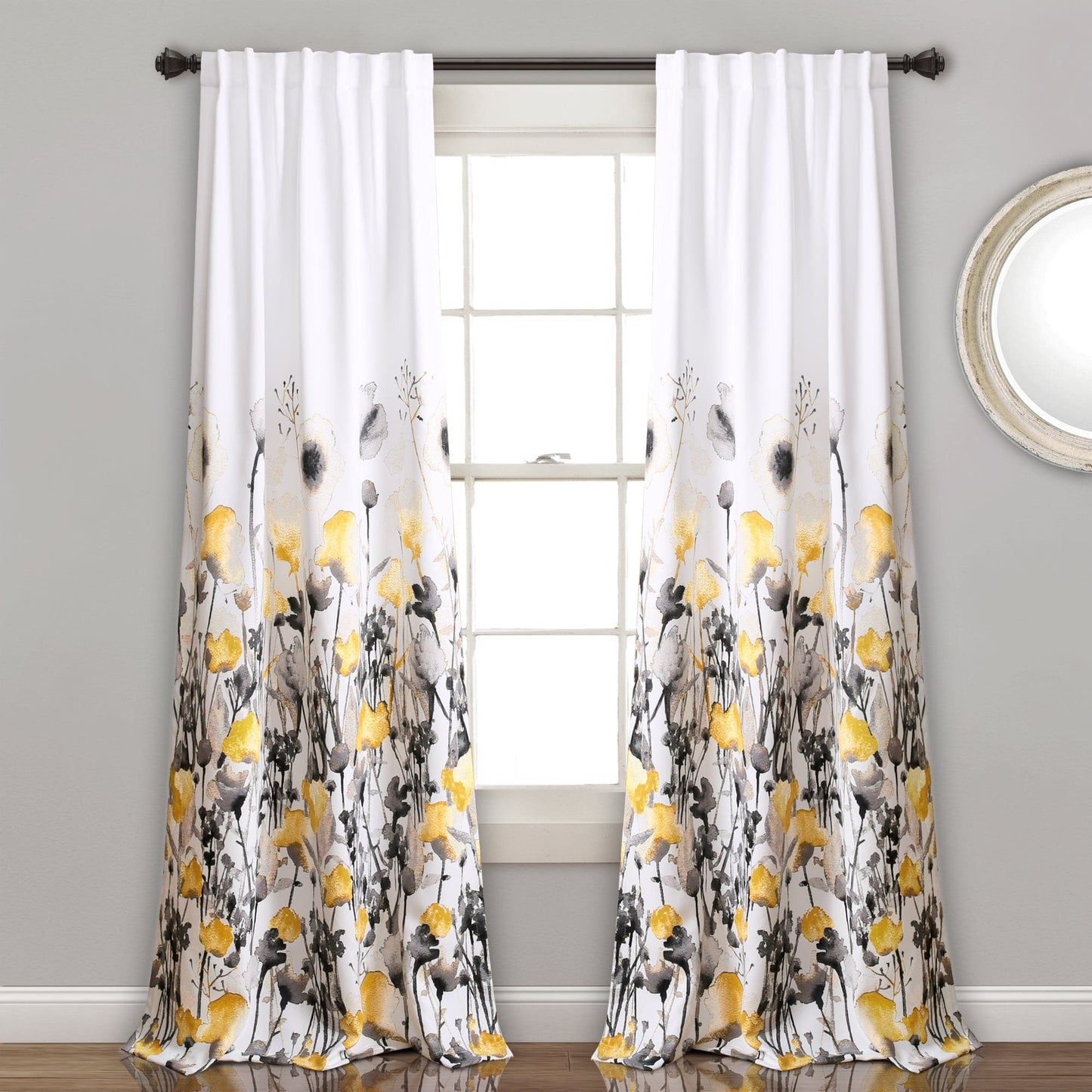 Zuri Flora Light Filtering Window Curtain Panel Set