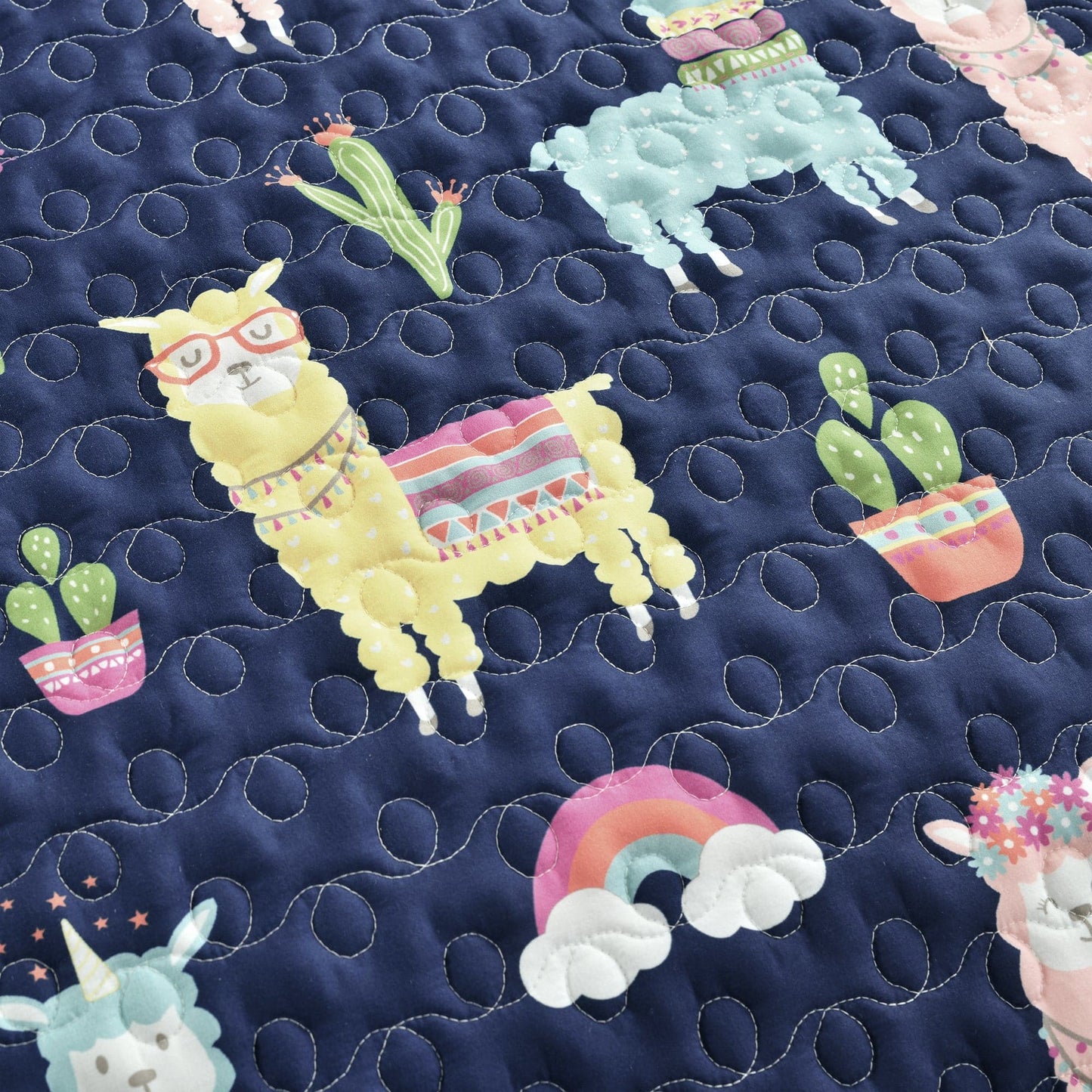 Southwest Llama Cactus Reversible Quilt Set