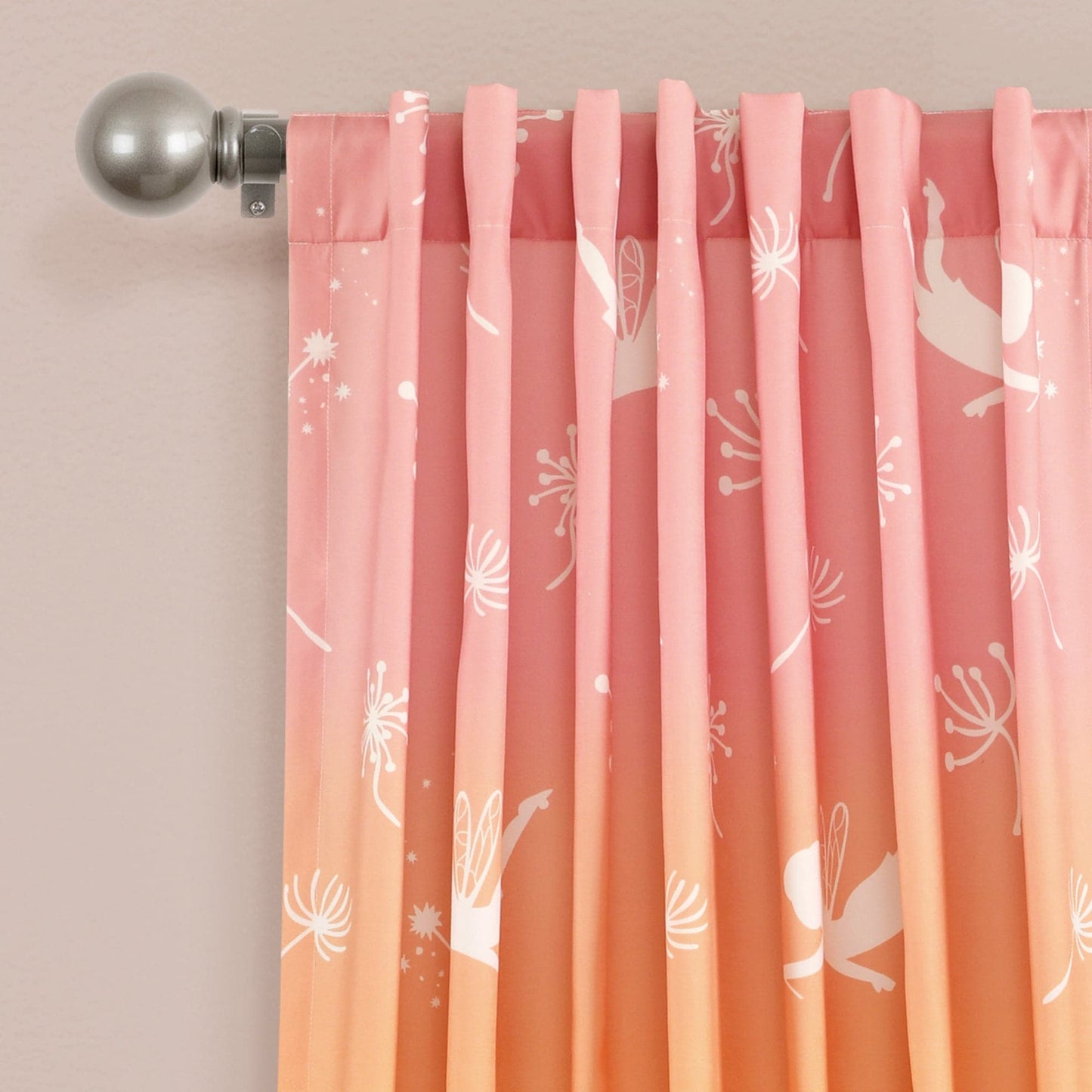 Dandelion Fairy Ombre Window Curtain Panel Set