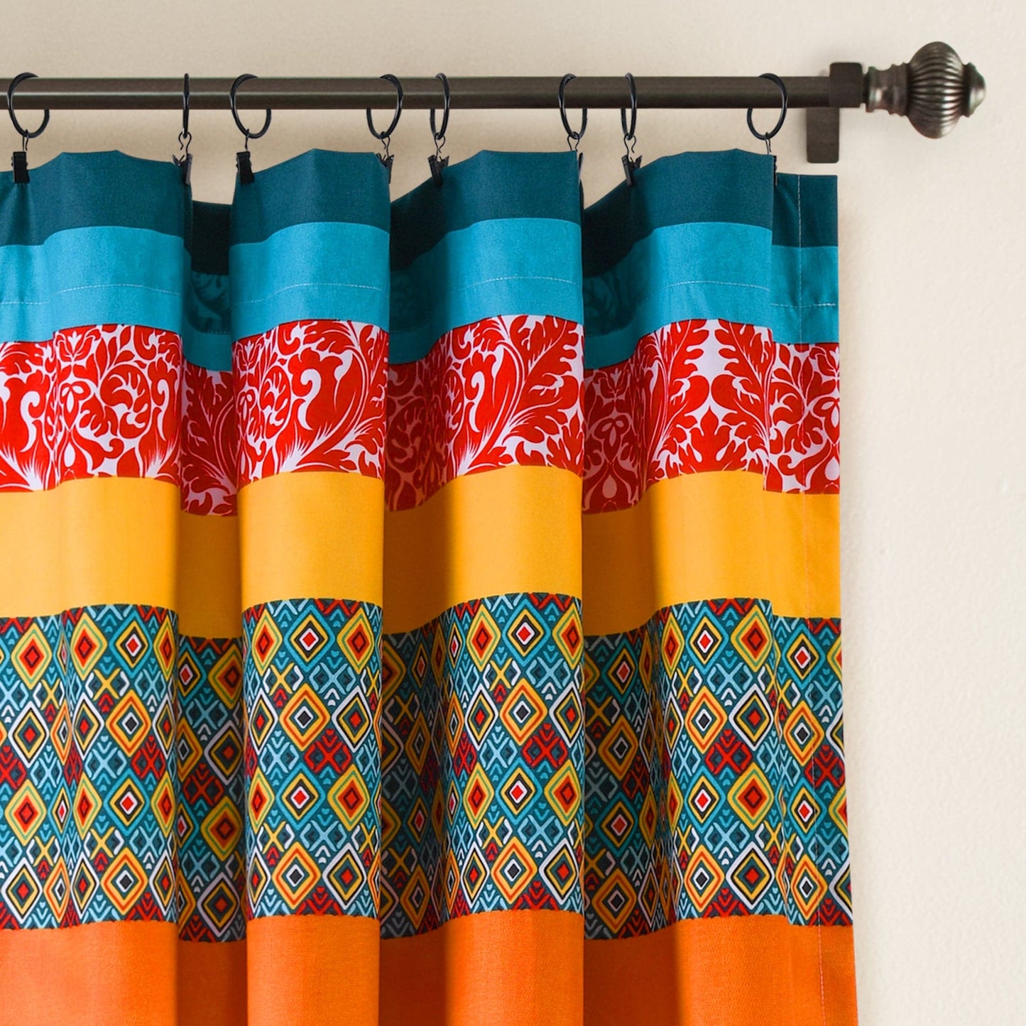 Boho Stripe Window Curtain Panel Set