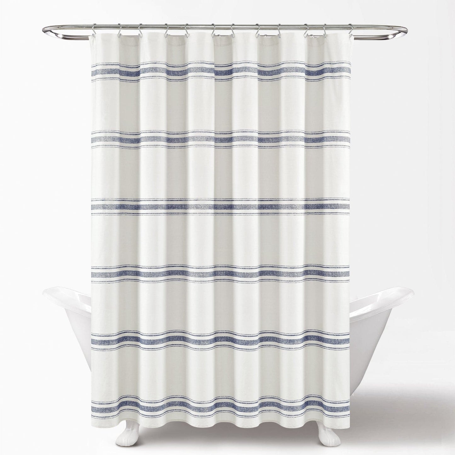 Farmhouse Stripe 100% Cotton Shower Curtain