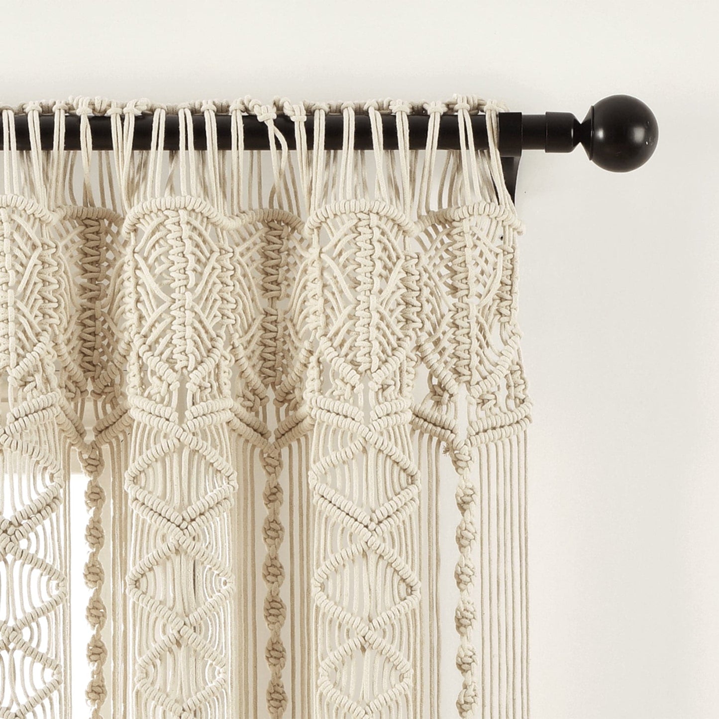 Boho Macrame Textured Cotton Window Curtain