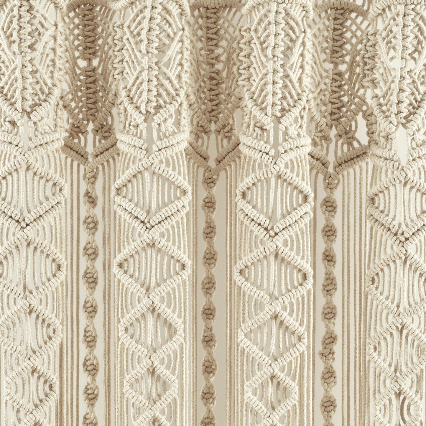 Boho Macrame Textured Cotton Window Curtain