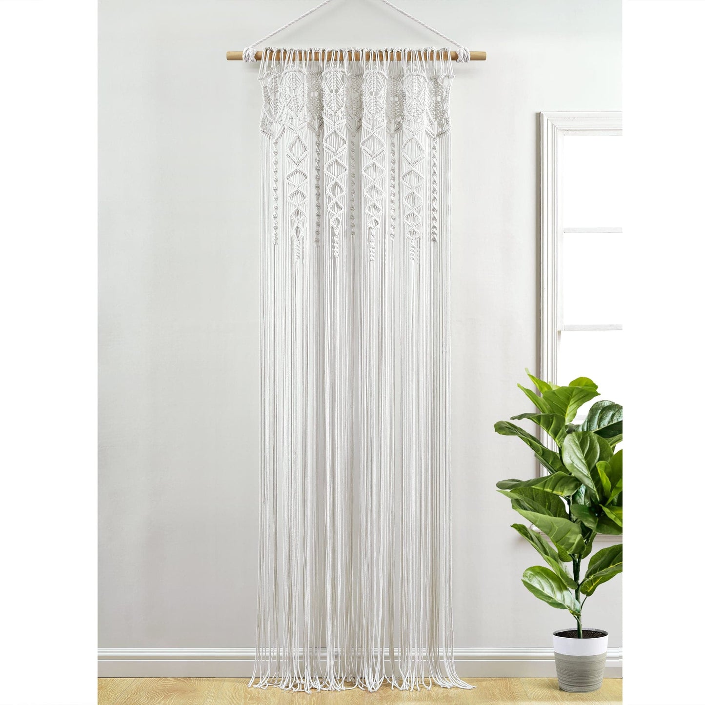 Boho Macrame Textured Cotton Window Curtain