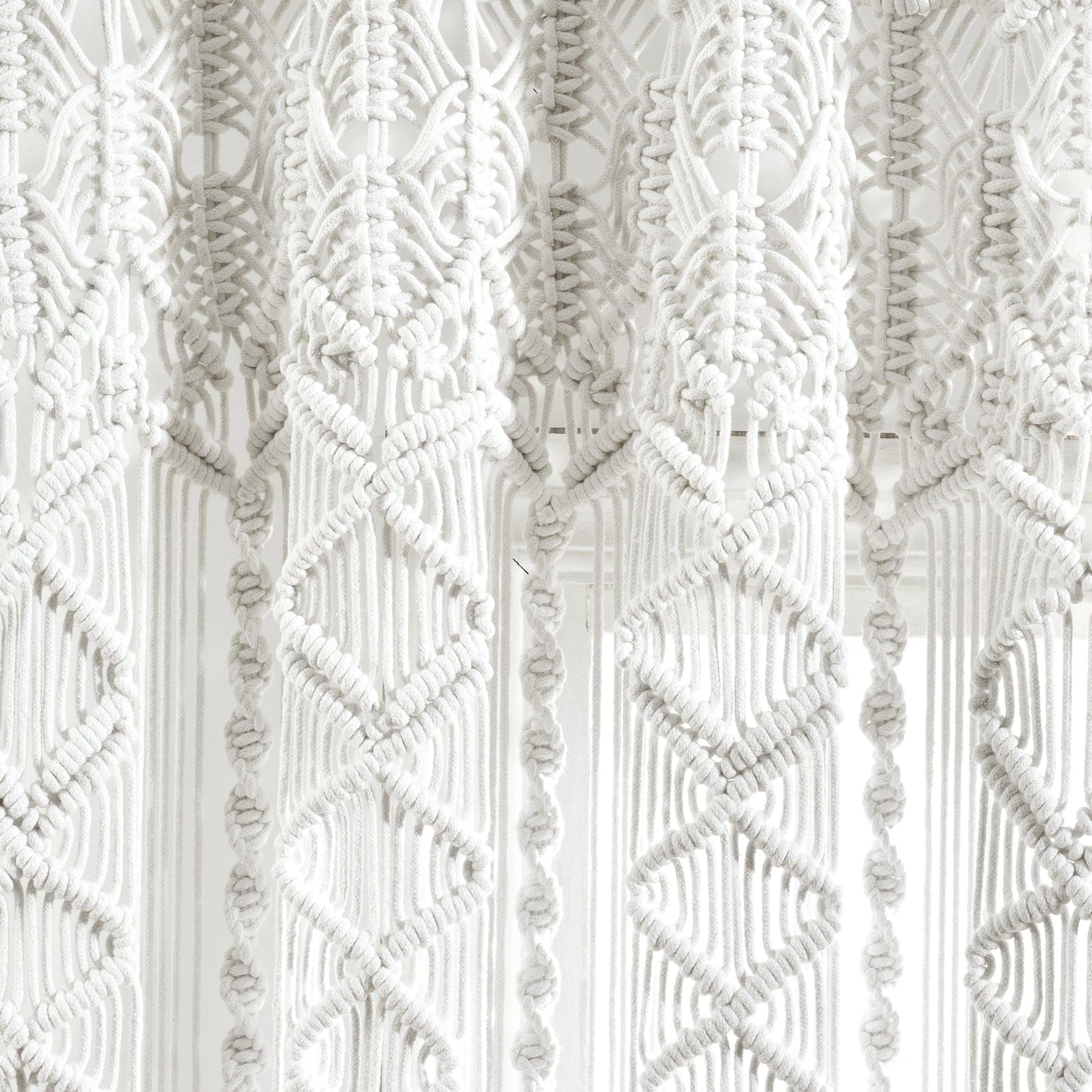 Boho Macrame Textured Cotton Window Curtain