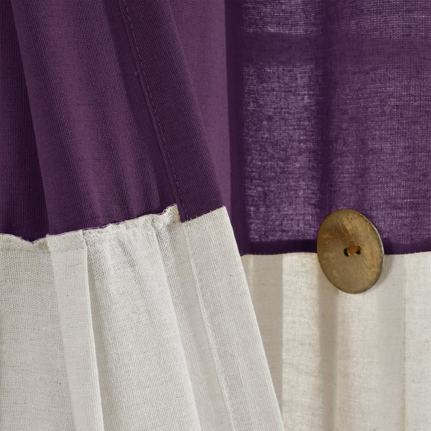 Linen Button Window Curtain Panel