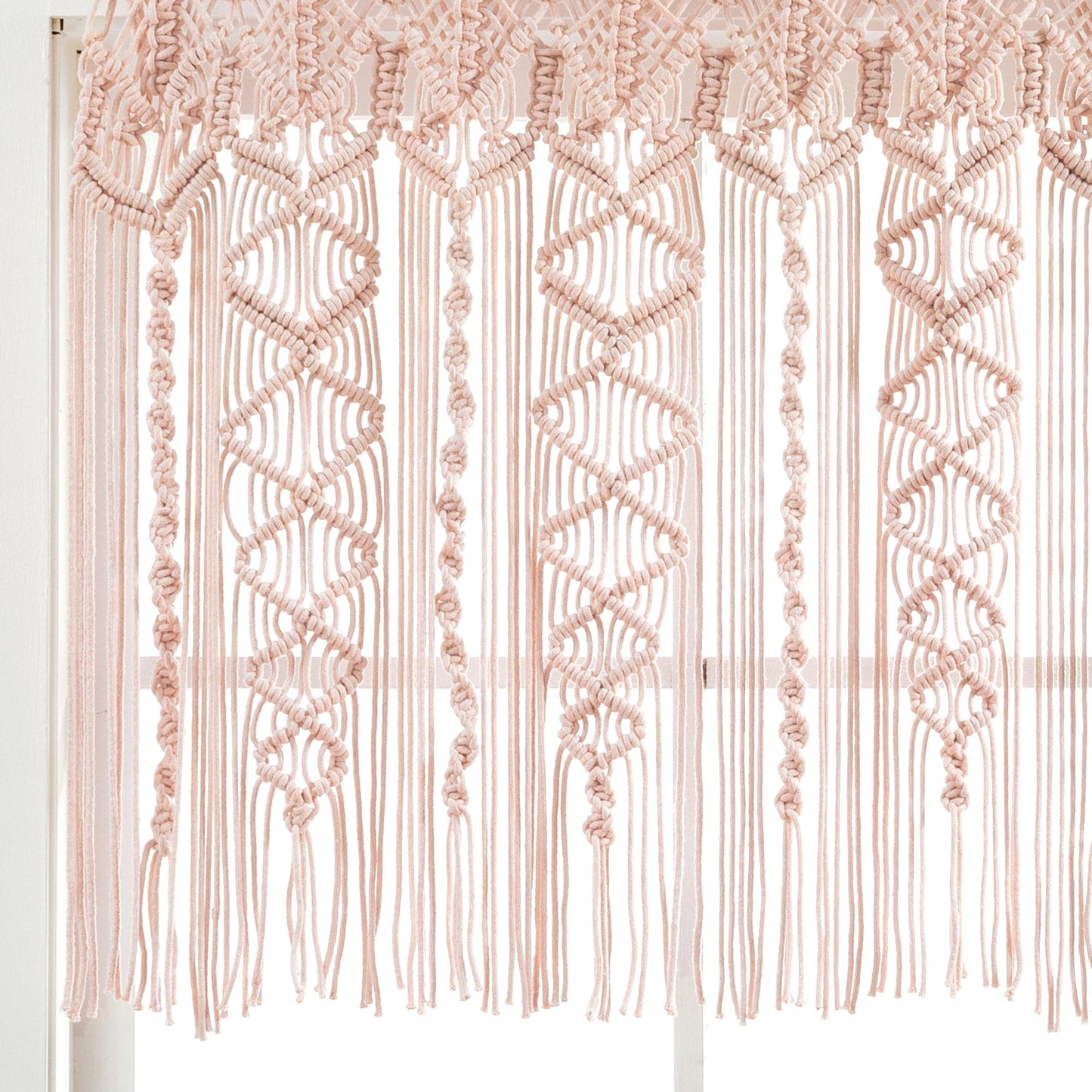 Boho Macrame Textured Cotton Valance