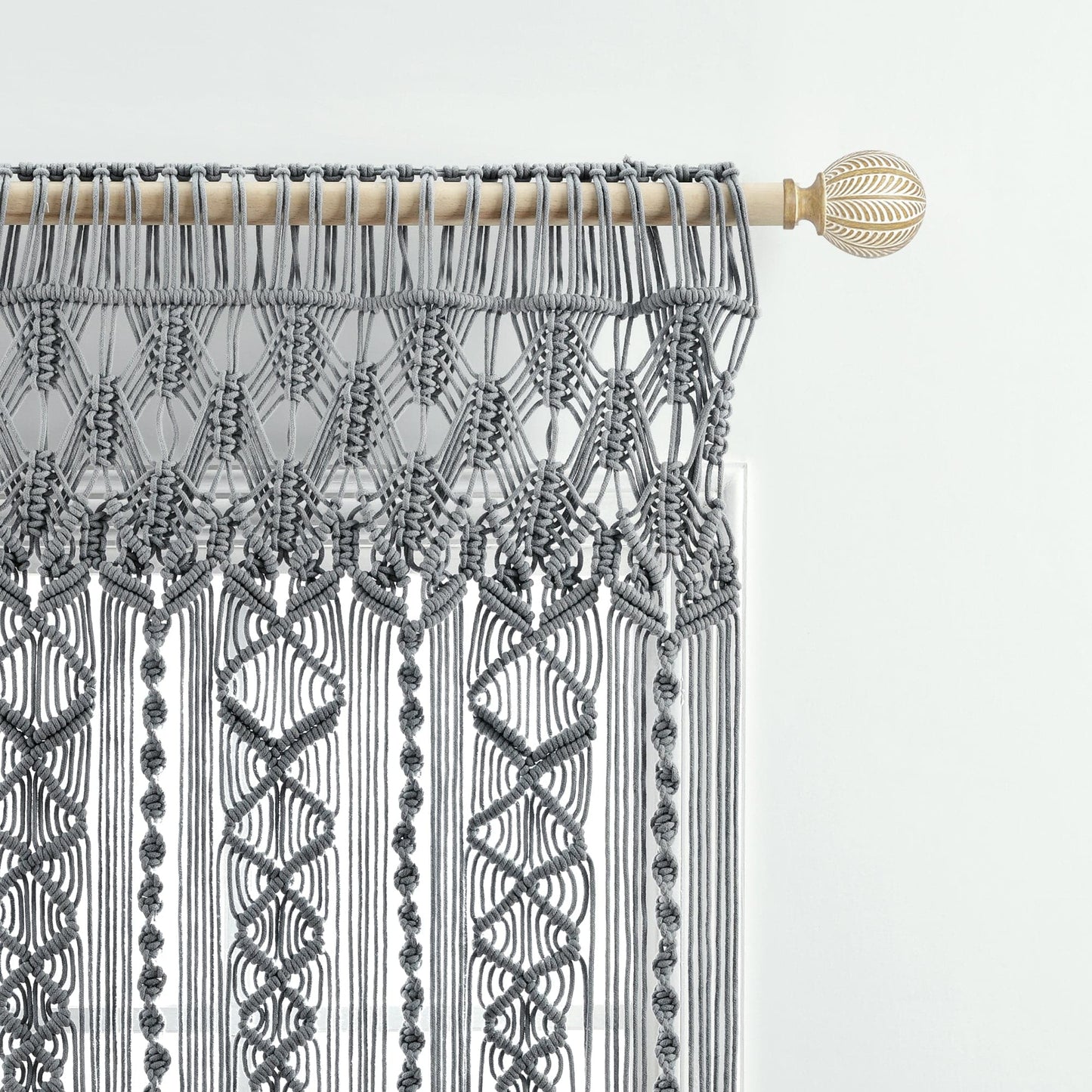 Boho Macrame Textured Cotton Valance