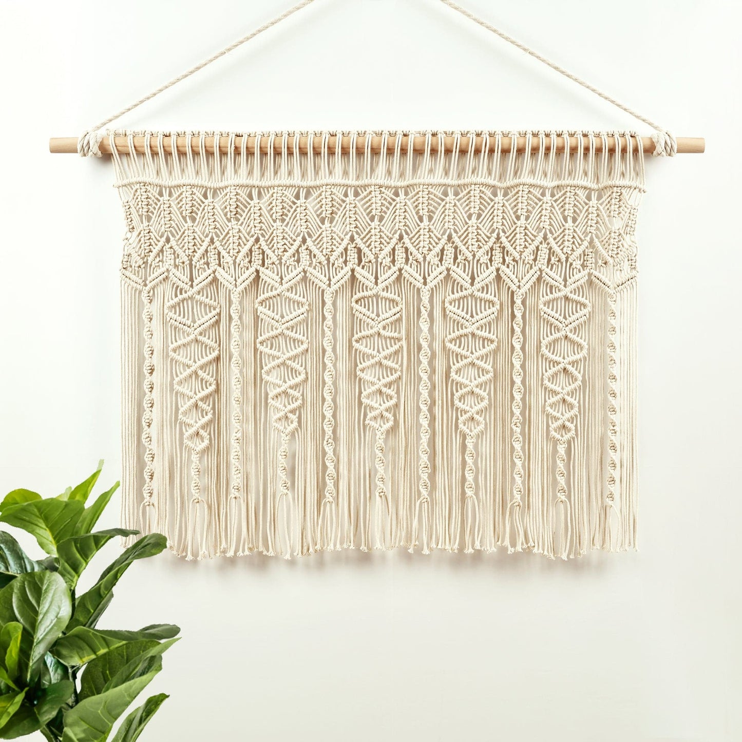 Boho Macrame Textured Cotton Valance