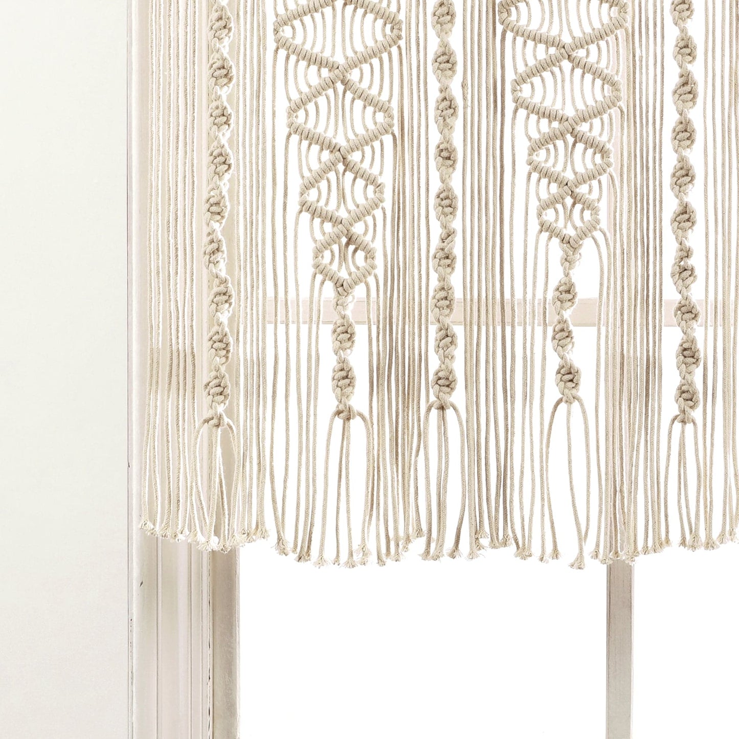 Boho Macrame Textured Cotton Valance