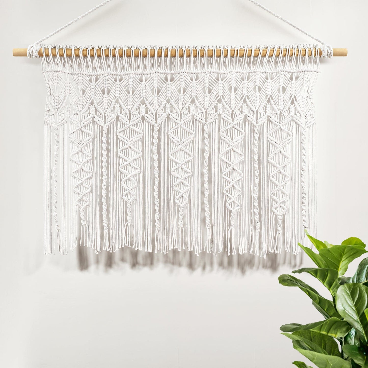 Boho Macrame Textured Cotton Valance