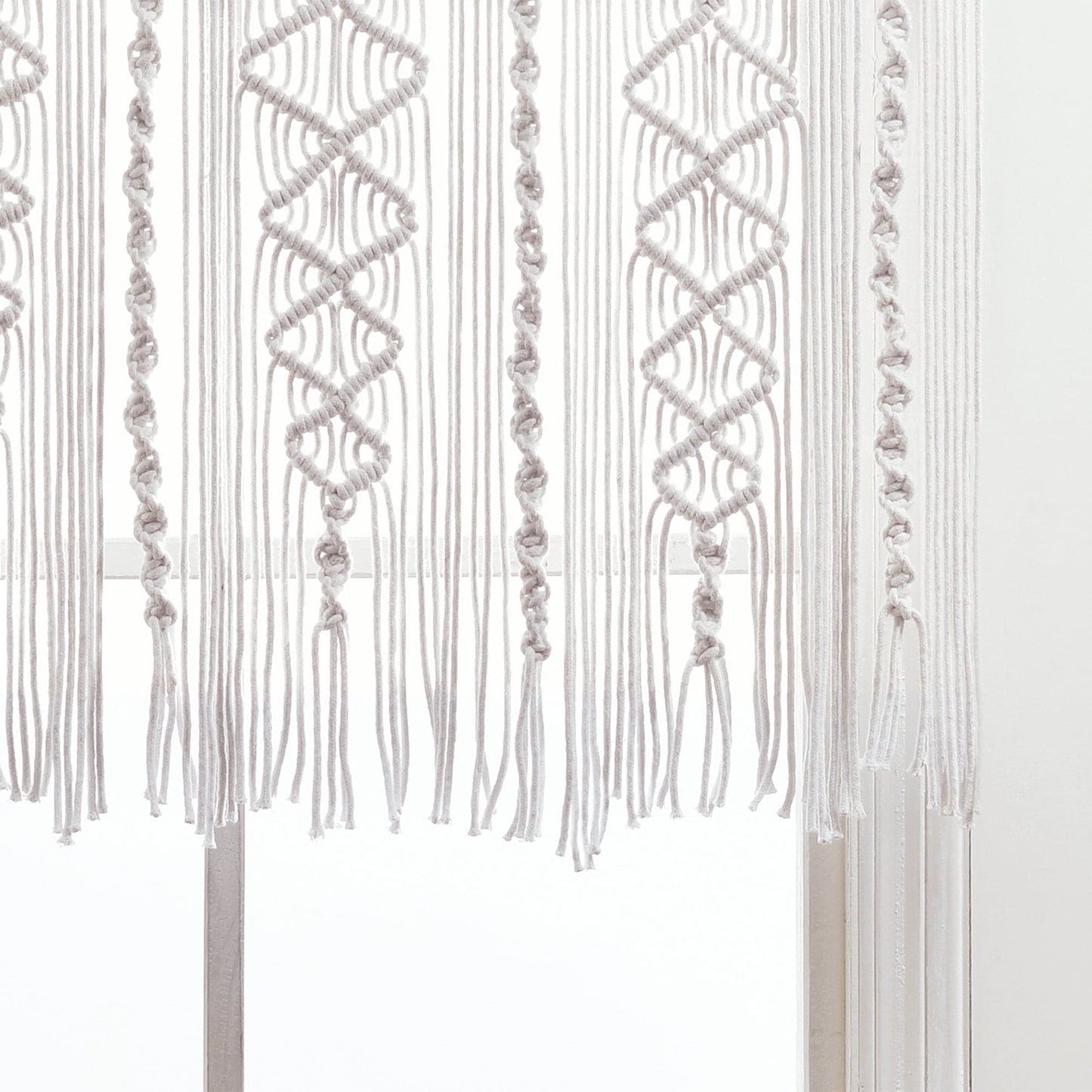 Boho Macrame Textured Cotton Valance