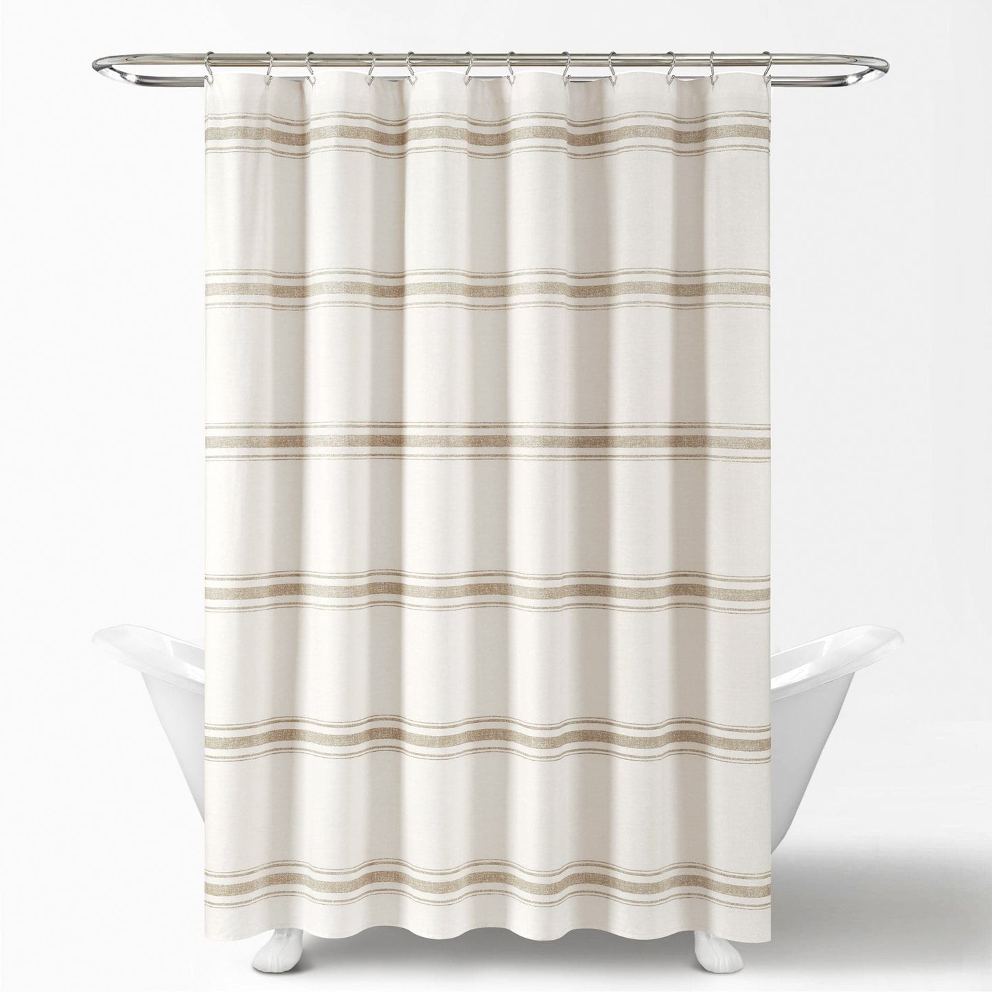 Farmhouse Stripe 100% Cotton Shower Curtain