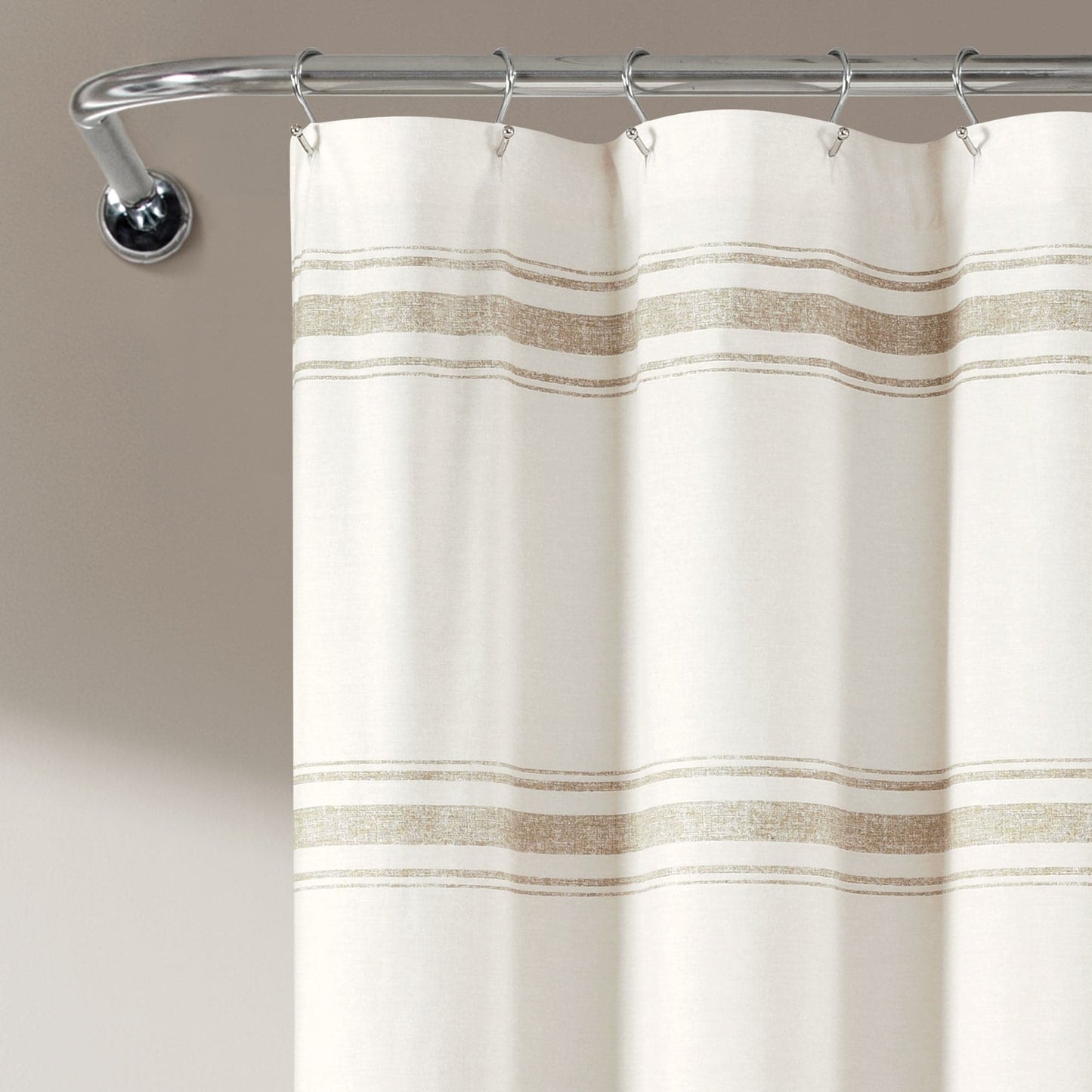 Farmhouse Stripe 100% Cotton Shower Curtain