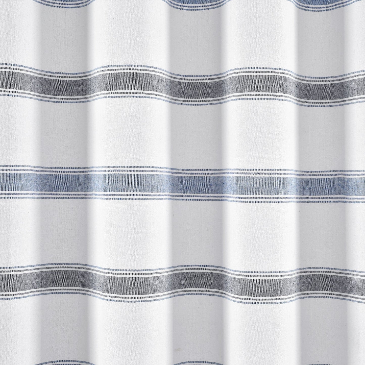 Stripe Woven Textured Yarn Dyed Recycled Cotton Shower Curtain