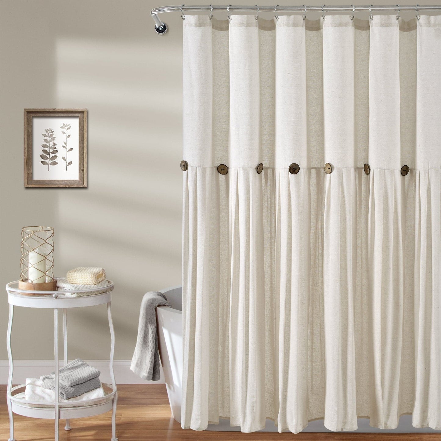 Linen Button Shower Curtain