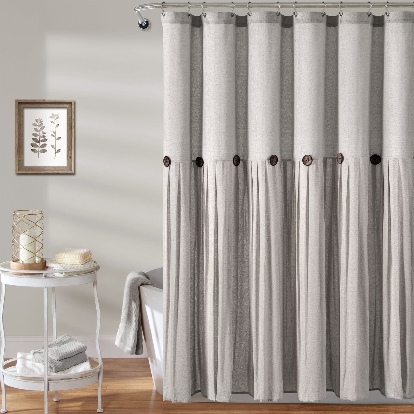 Linen Button Shower Curtain