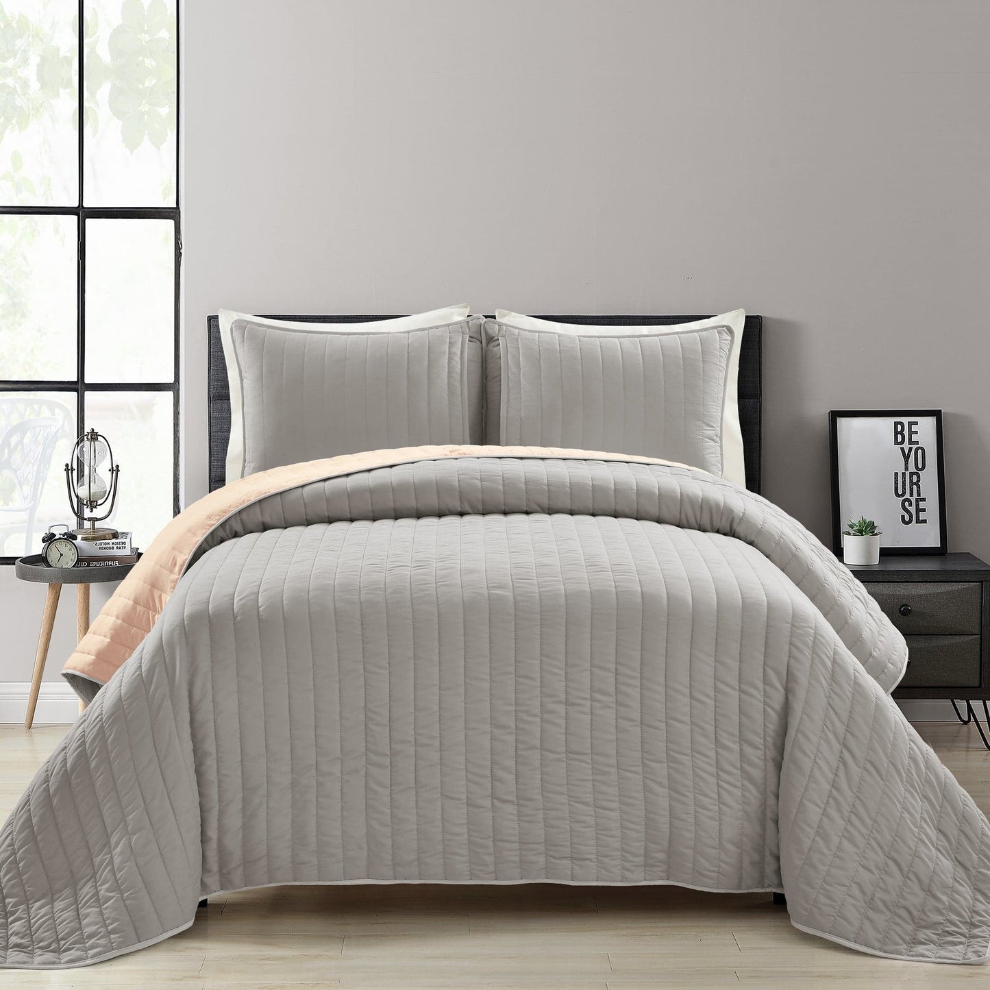 Soft Stripe All Season Quilt/Coverlet Set