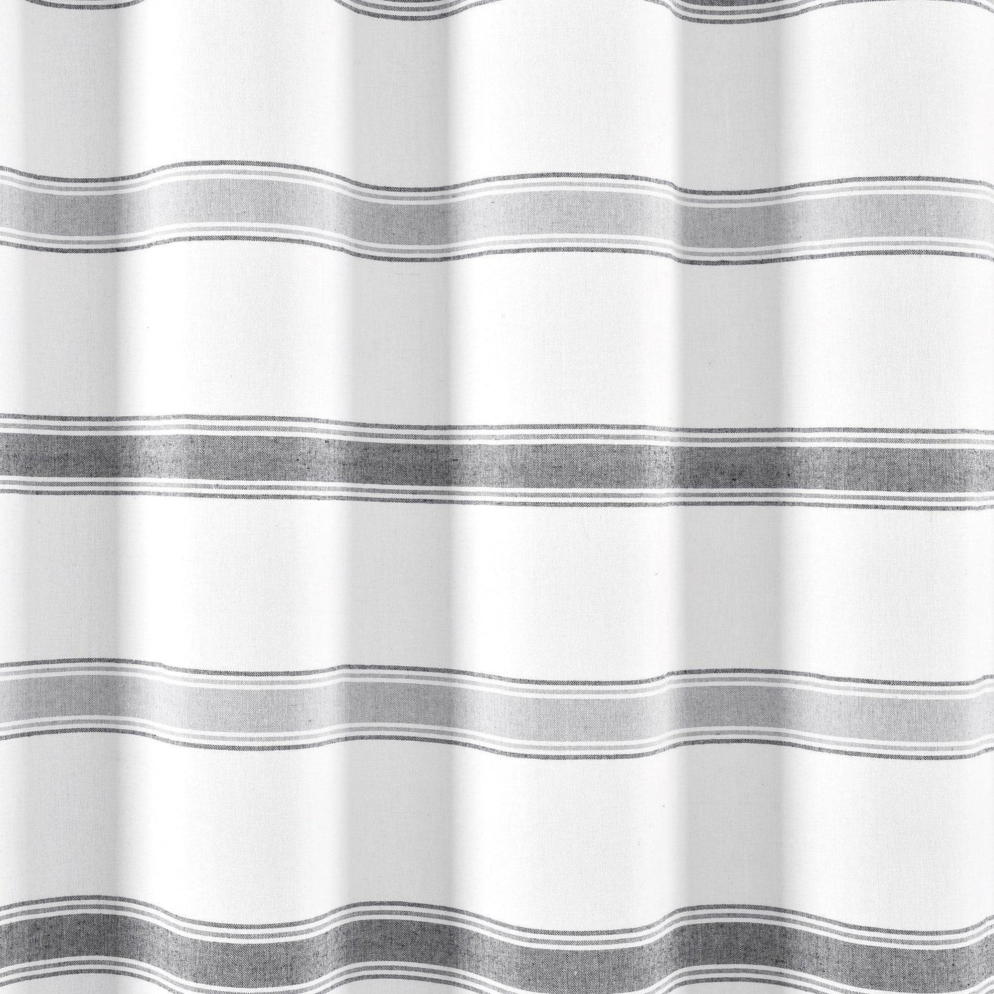 Stripe Woven Textured Yarn Dyed Recycled Cotton Shower Curtain