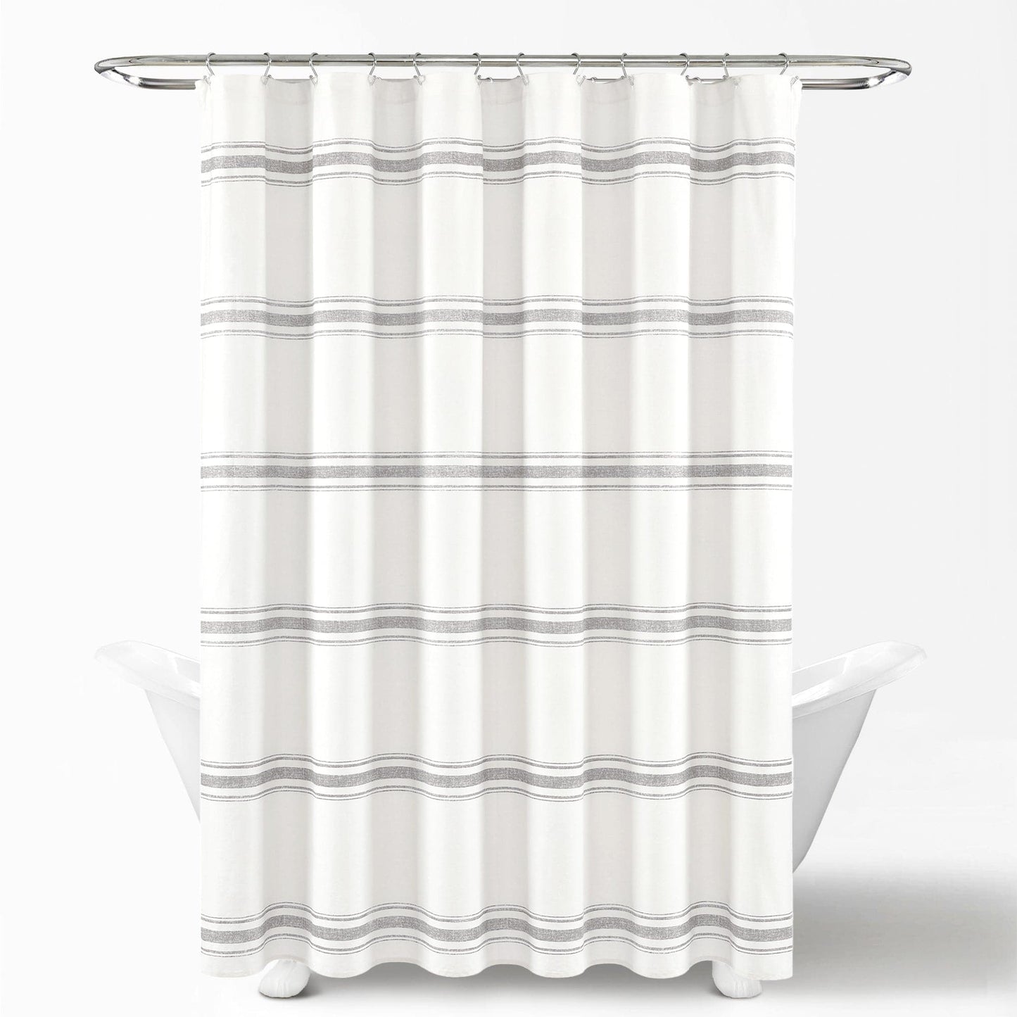 Farmhouse Stripe 100% Cotton Shower Curtain