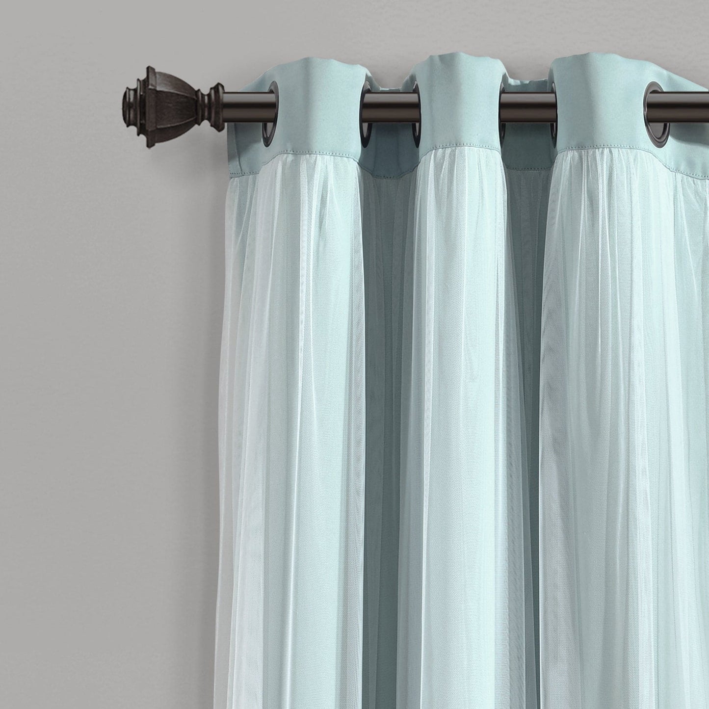 Grommet Sheer With Insulated Blackout Lining Curtain Panel Set