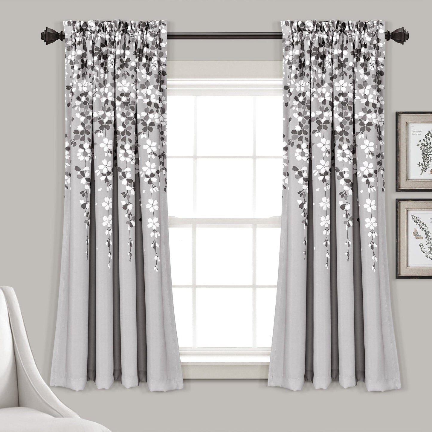 Weeping Flower Light Filtering Window Curtain Set