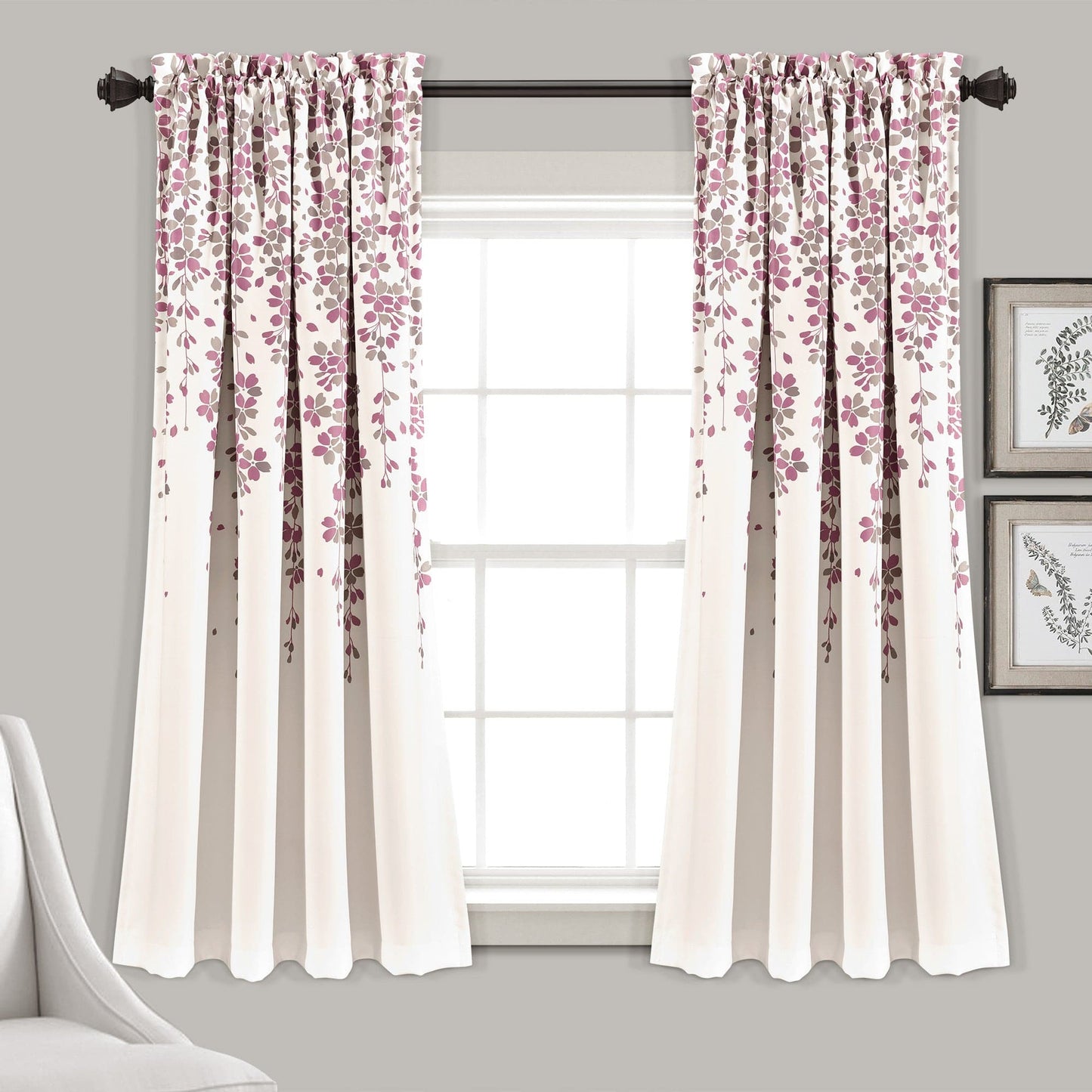 Weeping Flower Light Filtering Window Curtain Set