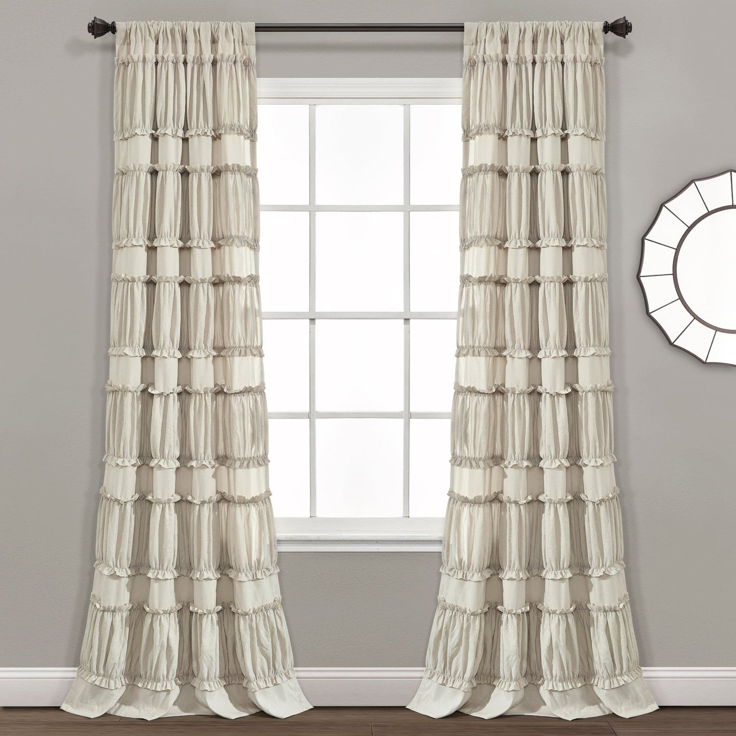 Nova Ruffle Window Curtain Panel Set