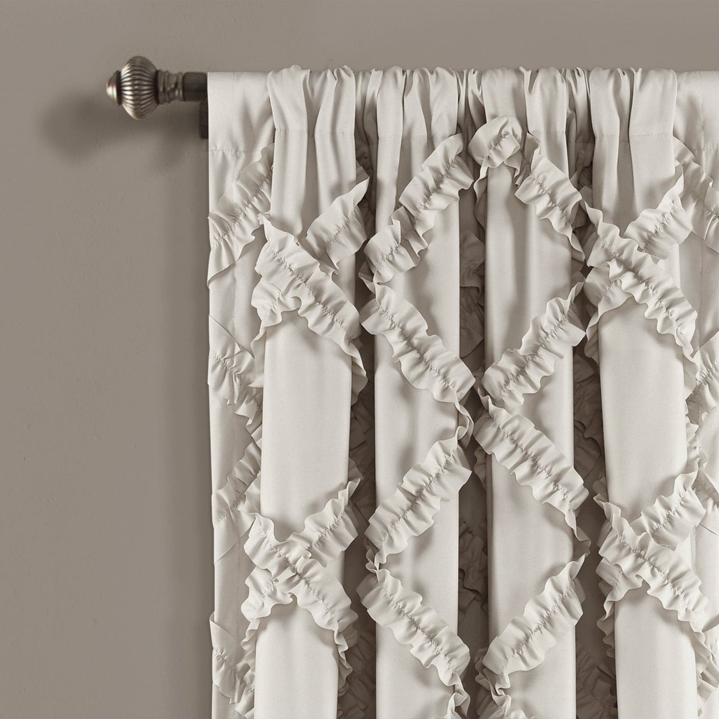 Ruffle Diamond Window Curtain Set