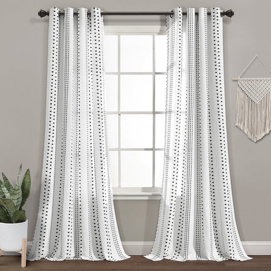 Hygge Stripe Window Curtain Panel Set