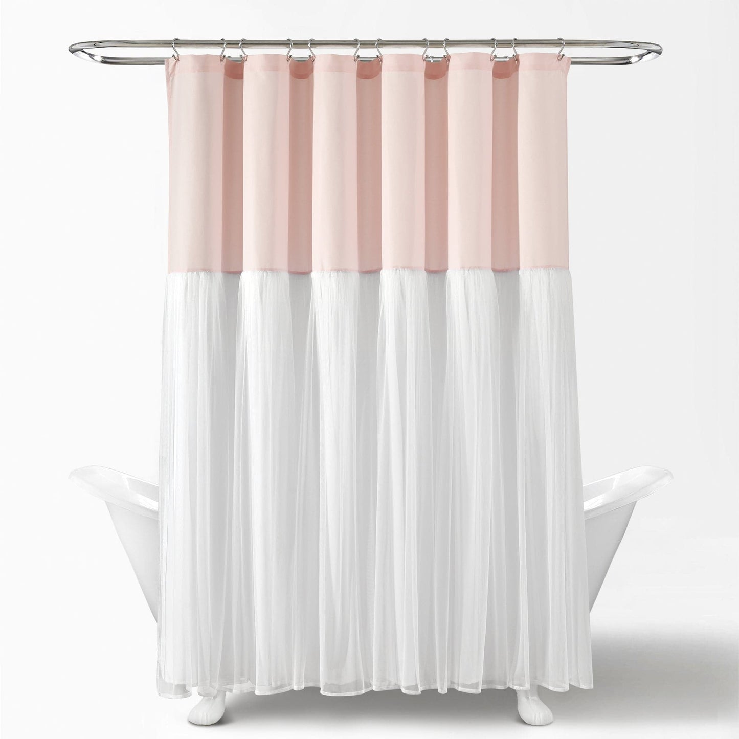 Tulle Skirt Colorblock Shower Curtain